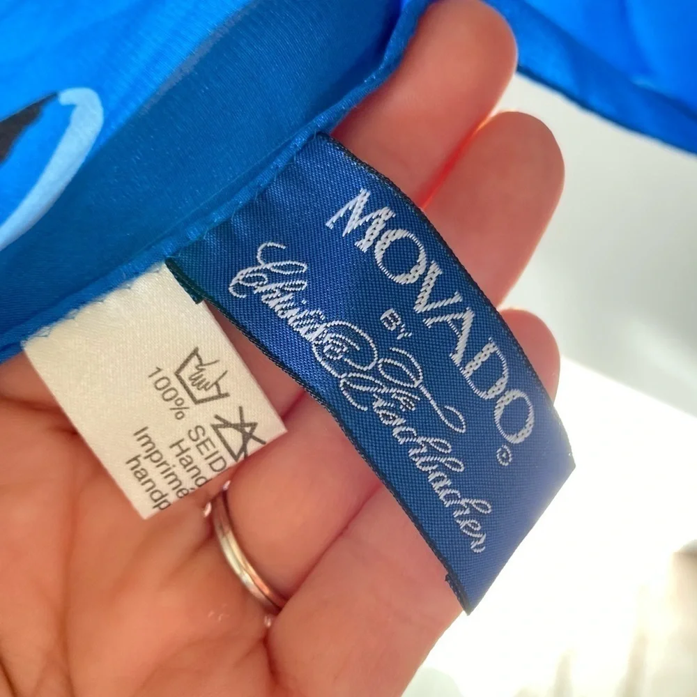 MOVADO 100% Silk Scarf The Museum Watch‎ Face Stopwatch Celestial Sun Moon Stars